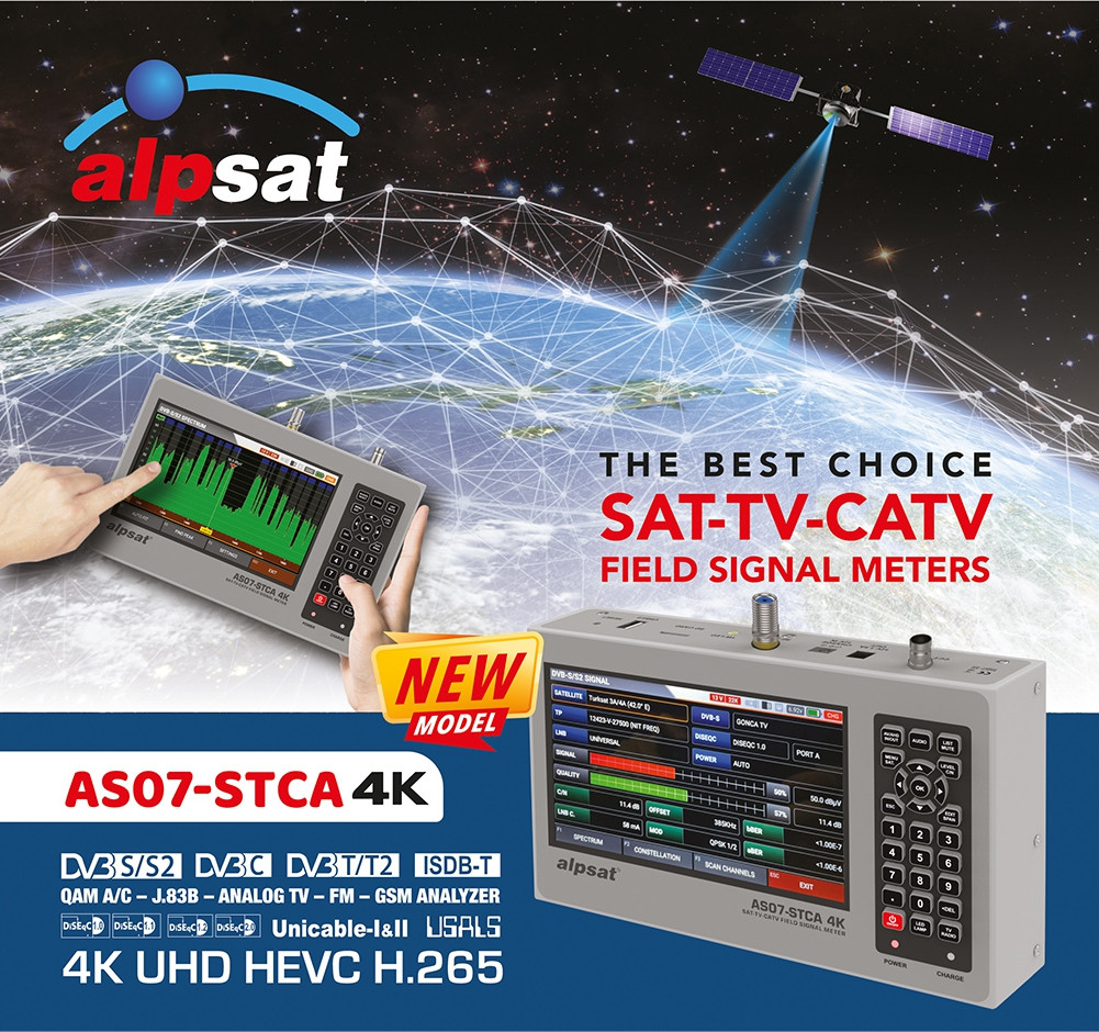 ALPSAT AS07-STCA 4K DVB S-S2 / T-T2 / C / J.83B / ISDB-T MULTI Signal Analyzer